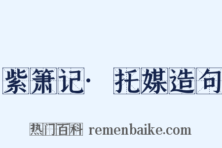 紫箫记·托媒造句是什么意思的图片